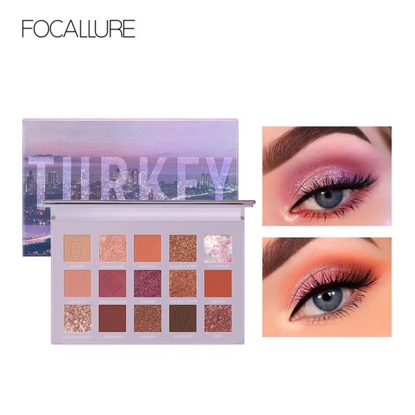 Paleta de sombras de ojos con purpurina FOCALLURE, polvo pigmentado profesional, sombra de ojos brillante, maquillaje 220525