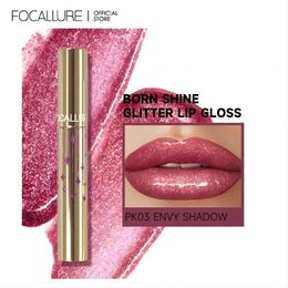 Focalure Glitter Glosses labios impermeables longitudes de lápiz longitud hidratante lápiz labial líquido espejo labios de maquillaje Cosméticos 240415