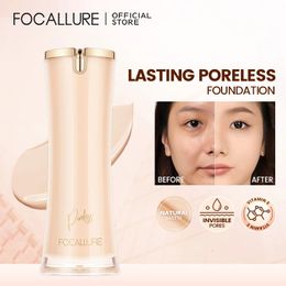 Focalliture Liquid Foundation Longlasting OilControl High Coverage High Couverture de maquilleur de base de cache-cernes léger PORESS COSMETICS 240510