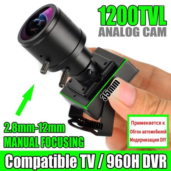 Focus 2.8mm-12mm mise au point manuelle 1200TVL sécurité MINI caméra de vidéosurveillance en métal Micro HD analogique pour Tv maison voiture 650 filtre avec support