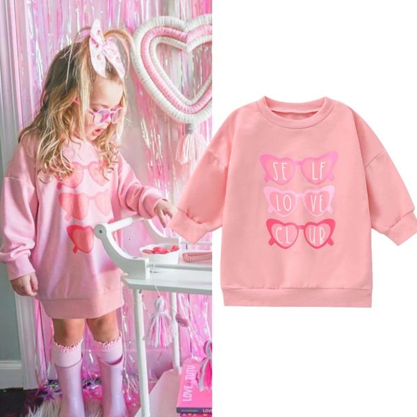 Focusnorm 05y pour enfants pour enfants girl Sweat-shirt de la Saint-Valentin T-shirts à manches longues Priving Pullover Robe 240328