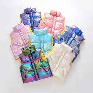 FocusNorm Tie-Dye Baby Meisjes Jongens Down Outfits 4-13Y Kinderkleding Mouwloze print Rits Warm Jacket LJ201017