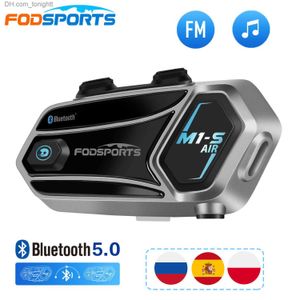 Fodsport M1S Air Bluetooth Interphone Moto Casque Casque 2 Coureurs intercomunicador moto Musique Partager Moto Interphone Q230830