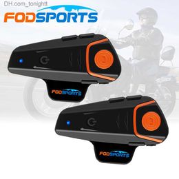 FodSports BT-S2 Pro Interphone étanche 1000M Moto casque Bluetooth casque Intercom moto Intercomunicador avec Radio FM Q230830