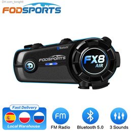Fodsports FX8 AIR casque Interphone casque moto étanche Interphone Bluetooth 5.0 FM Radio 3 effets sonores stéréo Q230830