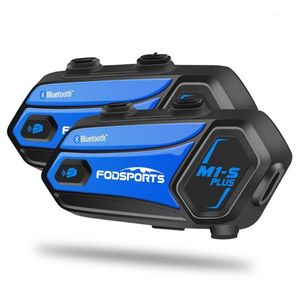 Fodsports Music Sharing M1S Plus Interphone de casque de moto pour 8 coureurs Casque sans fil Bluetooth intercomunicador Speakers1213N