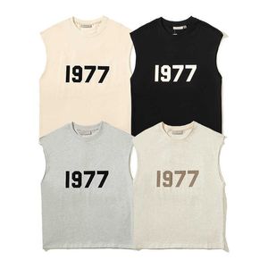 Fog Double Thread Essentials 1977 Marca de moda Camiseta deportiva sin mangas de verano para parejas de hombres y mujeres