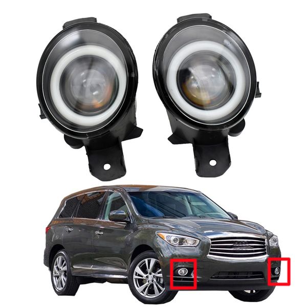 Luz antiniebla para Infiniti JX35 2013/2 uds, lámpara para parachoques delantero, lente LED de ojo de Ángel con estilo, 12v H11