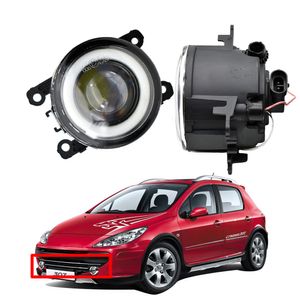 Phares antibrouillard haute qualité paire feux de jour LED Angel Eye Styling avec pour Peugeot 307