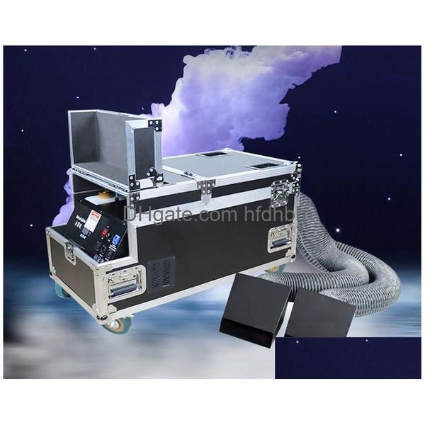 Fog Machine Bubble Machine 2000w Water Low Hine Based Dual Sortie Hazer Stage Wedding Party Smoke with FlightCase Emballage Drop Deliv DHQCD