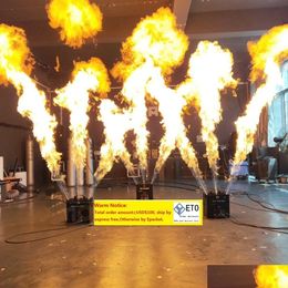 Rookmachine Bubble Machine 3 koppen Fire Hine Triple Flame Thrower Dmx Control Spray voor bruiloftsfeest Podium Disco-effecten Drop Deliv Dhho7