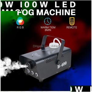 Machine à brouillard Machine à bulles 400W LED Mini Hine Spray 3,5M Tenir 0,3L Huile 3X3W RVB Générateur de fumée pour Party Club Dj Disco Stage Lighti Dh8Kg