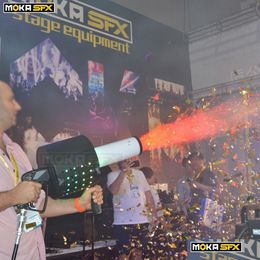 Máquina de niebla Máquina de burbujas Nuevo LED Co2 Confetti Blaster Jet Hine Gun Control manual Confett Fiesta de bodas Concierto Drop Delivery Lights DH2XA