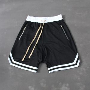 Calções masculinos para homem preto high street usa hip hop moda casual calças de cinco pontos solto basquete-shorts esporte fitness