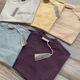 Fog Zomer Nieuwe Ess Morandi Kleur Dopamine Dragen Street Fashion Merk Dames S T-shirt met korte mouwen