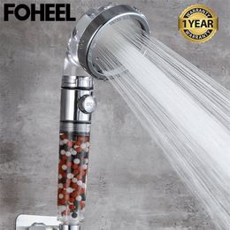 Cabezal de ducha FOHEEL ajustable a mano 3 modos de ahorro de agua de alta presión un botón para detener s 220401