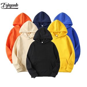 Fojaganto mode merk mannen solid hoodie heren casual wild hooded sweatshirt mannelijke eenvoudige slanke hoodies sweatshirts tops 201113