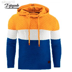 Fojaganto MANNEN HERFST EN WINTER NIEUWE HUWE SWEATER Mode Casual hoodies Kleur-blokkerende sport Sport Hooded Sweater MANNEN L220730
