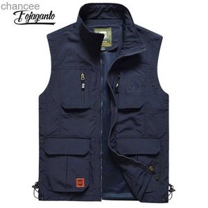 FOJAGANTO Mannen Mesh Vest Multi Pocket Sneldrogend Vissen Mouwloos Jasje Reporter Losse Outdoor Casual Dunne Vesten Vest Mannelijk HKD230828