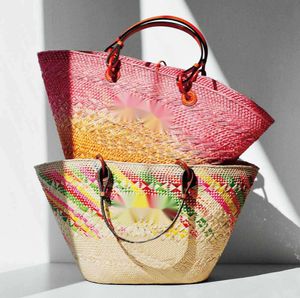 Fold Shopper Tote Bag Schouder Designer Tassen Portemonnee en handtas Vrouw Casual Luxe Geweven Crossbody Heren Anagram Borduur Clutch Stro Strand