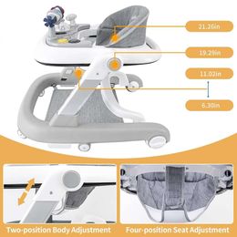 Porte-poussette pliable 3IN1 Baby Toddler poussette de chaise à bascule pour enfants apprenant à s'asseoir et à marcher sur un dossier de dossier de dossier à hauteur de dost de musique ajusté