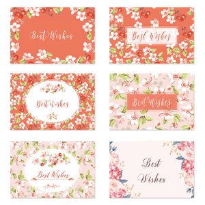 Pliable 6 styles différents cartes d'invitation de mariage papier coloré imprimé meilleurs voeux merci carte-cadeau de couleur