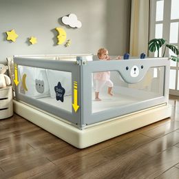 Playpen Playpen Playpen Baby plegable Buarder Rail Buarder para niños Barrera de un solo lado1.5m1.8m2.0m2.2m Anti-Falling 240428