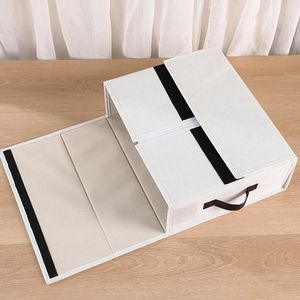 Caja de almacenamiento de sábanas plegable para ropa de cama, contenedores de almacenamiento debajo de la cama, fundas nórdicas, organizador de guardarropa, caja de lino de algodón lavable 240125