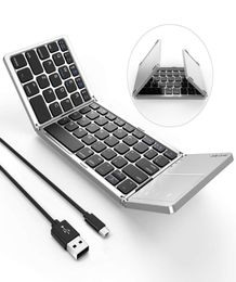 Opvouwbaar Bluetooth-toetsenbord Dual Mode USB Bedraad Bluetooth-toetsenbord met Touchpad Oplaadbaar voor AndroidiOSWindows Tablet Sm4038848