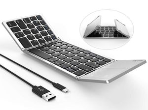 Opvouwbare Bluetooth -toetsenbord dubbele modus USB Wired Bluetooth -toetsenbord met touchpad oplaadbaar voor AndroidiosWindows Tablet SM3204010