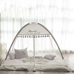 Foldable Bottomless Yurt Children's Free Installation Baby Single Double Door Crib Mosquito Net L2405