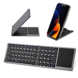 Opvouwbaar BT -toetsenbord draadloze vouwing Bluetooth QWERTY Layout Touch Pad Wireless Keyboard DDMY3C