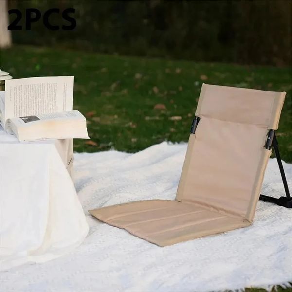 Chaise de camping pliable extérieur jardin parc simple chaise paresseuse coussin coussin pique-nique camping pliant back chaise de plage chaises 240407