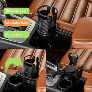 Opvouwbare auto Dual Cup Houder Verstelbare Cup Stand Zonnebril Telefoon Organizer Drinkfles Houder Beugel Auto Styling