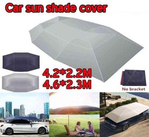Parapluie de soleil de voiture pliable imperméable à l'eau couverture d'ombre de voiture Protection automatique tissu Oxford résistant aux UV accessoires de toit de tente de voiture H2204255879706
