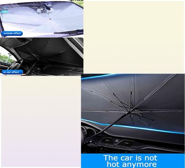 Pare-soleil pliable pour pare-brise de voiture, couverture de pare-soleil pour fenêtre avant automatique, isolation thermique, Protection UV, accessoires de Parasol9023578