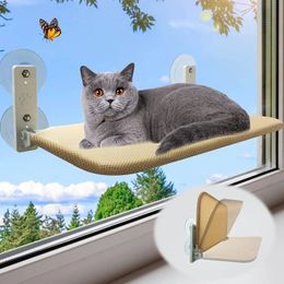 Percha plegable para ventana para gatos, hamaca inalámbrica para ventana con 4 ventosas fuertes, alféizar de ventana, camas para gatos, asiento para gatos de interior en el interior 240226
