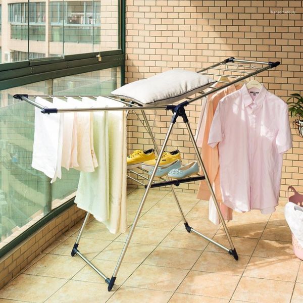 Vêtements pliables étendoir à linge sèche-linge support de cintre en forme de X vêtement corde à linge étagère intérieur/extérieur DQ0828D/E/X