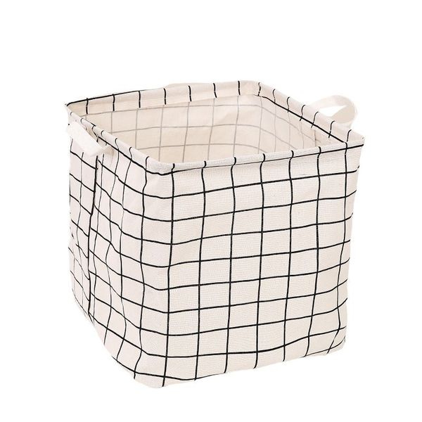 Panier de rangement pliable en coton et lin, articles divers de bureau, jouets, boîte à linge, sous-vêtements, cosmétiques, organisateur de papeterie de bureau