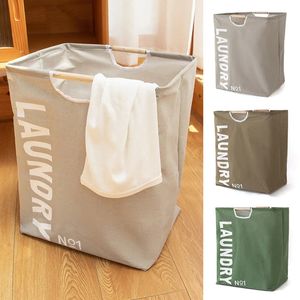 Ropa sucia plegable Cesta de lavandería Algodón Lino Dormitorio Baño Organizar Estuches Accesorios para artículos diversos para el hogar 240401