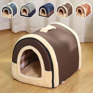 Chine pliable maison Kennel Pet Soft Libert de lit de couchage quatre saisons chat cave cave canapé chiot ne nid panier des fournitures 240220