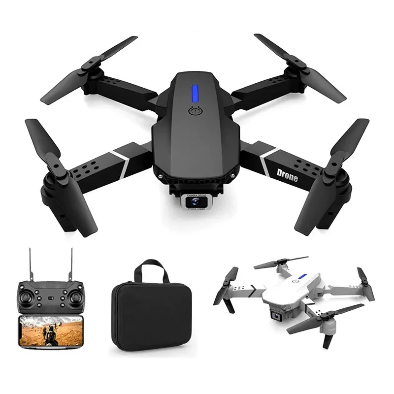 Droni pieghevoli E88 Pro E525 con telecamera 4K Telecomando WiFi Portatile a 360° con rotazione 2.4G FPV Modalità senza testa Quadrocopter UAV