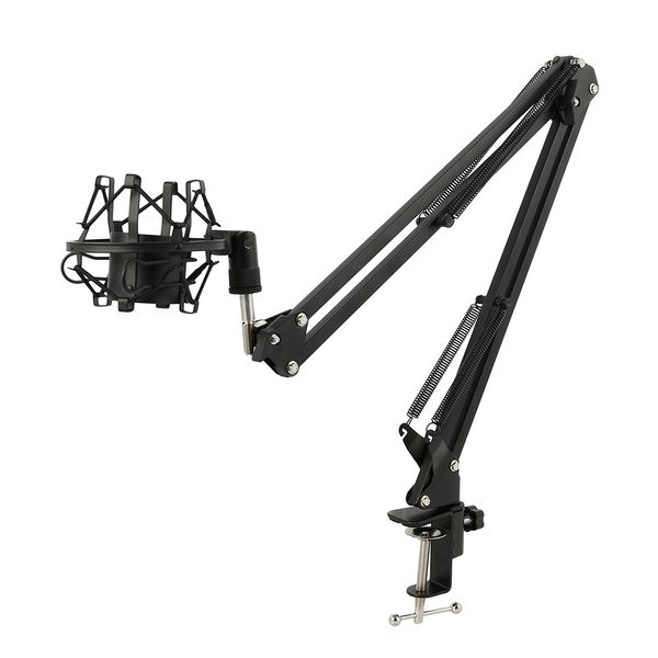 Support de Microphone d'enregistrement pliable et extensible, flèche de Suspension, bras de ciseaux avec pince de montage de Table