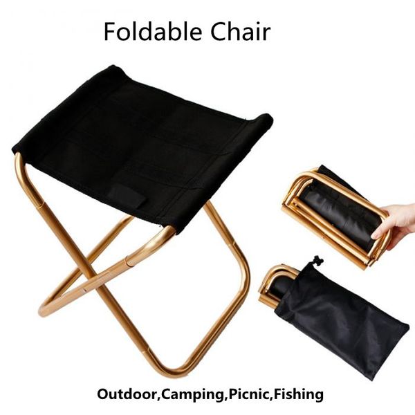 Silla de pesca plegable, ultraligera, portátil, plegable, para acampar al aire libre, mochila de aleación de aluminio, Picnic, silla de pesca con bolsa