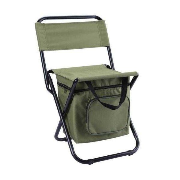 Chaise de pêche pliable avec sacs isothermes Siège de chaise de pêche pliant ultra léger Camping en plein air Loisirs Pique-nique Outil de chaise de plage