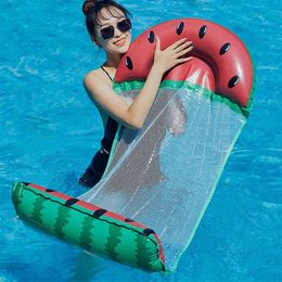 Opvouwbaar fruit zwevend water hangmat lounger water speelgoed opblaasbaar drijvende bed stoel zomer zwembad water hangmat bed 240508