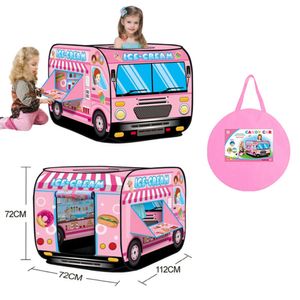 Jeu pliable jeu house camion de pompiers de police bus pop up toit tente playhouse tissu gift for kid