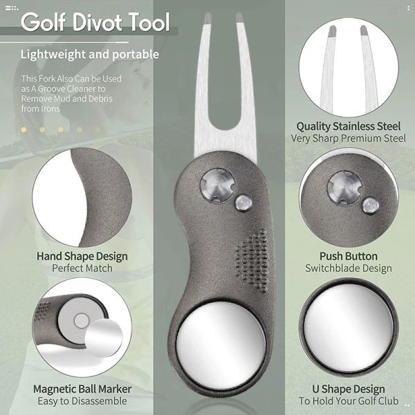Pitch de golf plegable Golf Golf High Precise Precise Mini Herramienta de reparación de tono Marcador Cleaner de golf de golf Accesorios de golf de golf