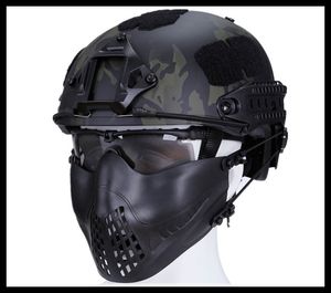 Masque demi-visage pliable en maille, Style confortable et réglable, masque de protection tactique Airsoft pour le bas du visage