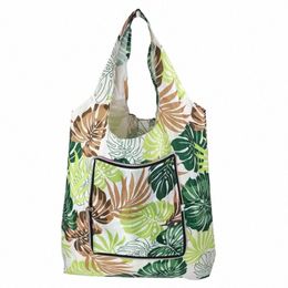 Sacs de magasin pliables et pratiques Impression fourre-tout réutilisable Recyclage Sac à main de stockage d'épicerie Ctainer EDC M2ju #